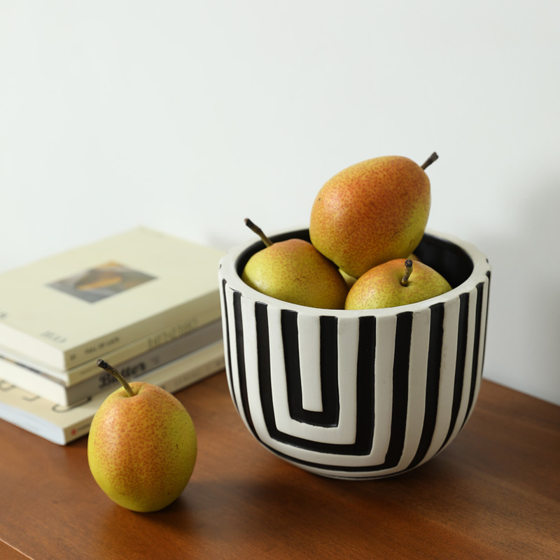 Tazón de fruta de cerámica creativa de alto valor de estilo nórdico, tanque de almacenamiento y almacenamiento minimalista moderno, decoración suave de la sala de estar