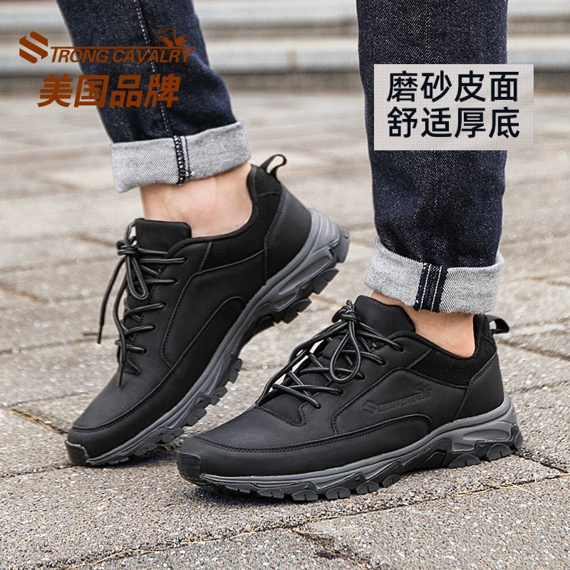 Мужская обувь Кожаная водонепроницаемая спортивная обувь мужская дезодорная повседневная беговая обувь большого размера TRONG CAVARY