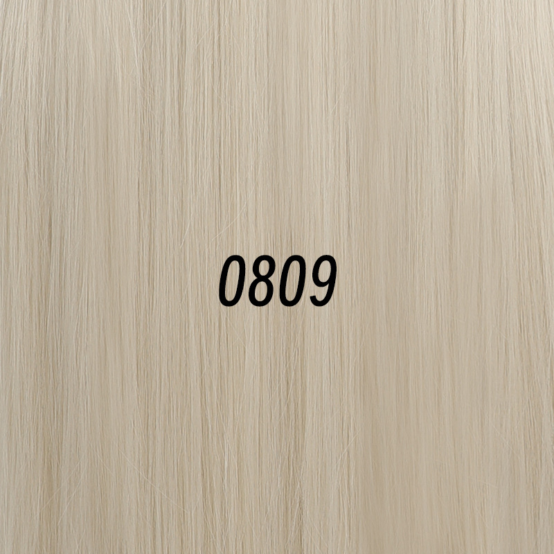 Universal hand hook long straight bangs style linen platinum