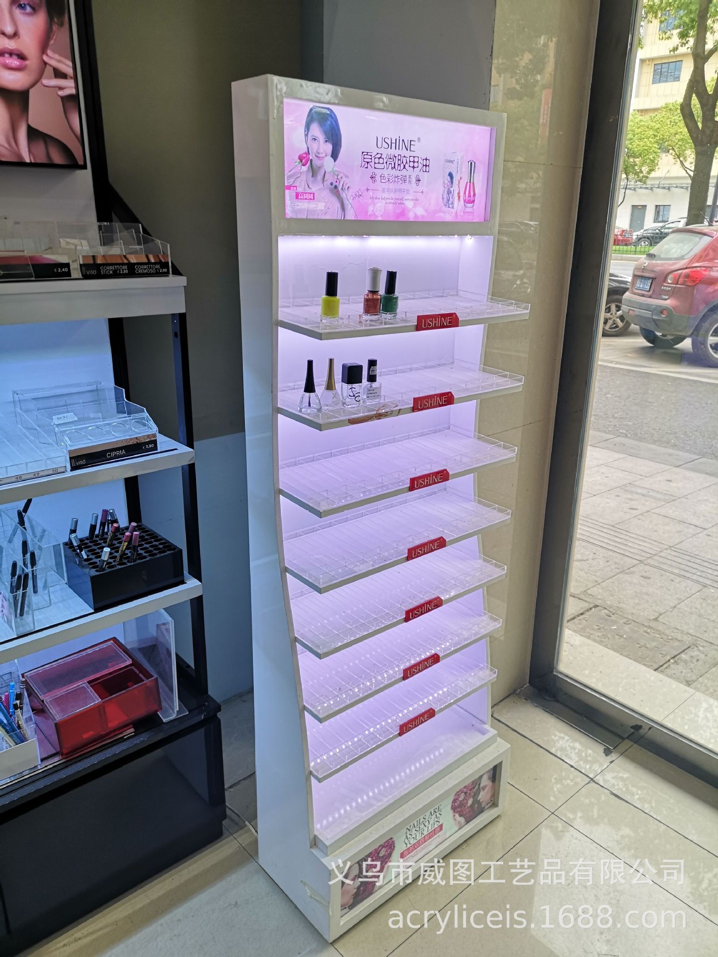 指甲油架带灯 亚克力架子 美甲产品