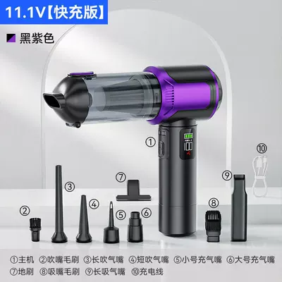 Tozsoranlar | Device, Dual-Purpose Mini Car Dust - 6709-black-purple-light-shows-dust-3-levels-17000pa-25h-fast-charge