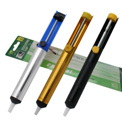 Creative Special Semi-Aluminum Solder Sucker / Gold and Black Full-Aluminum Solder Sucker Electric Iron Welding Manual Desoldering Gun
