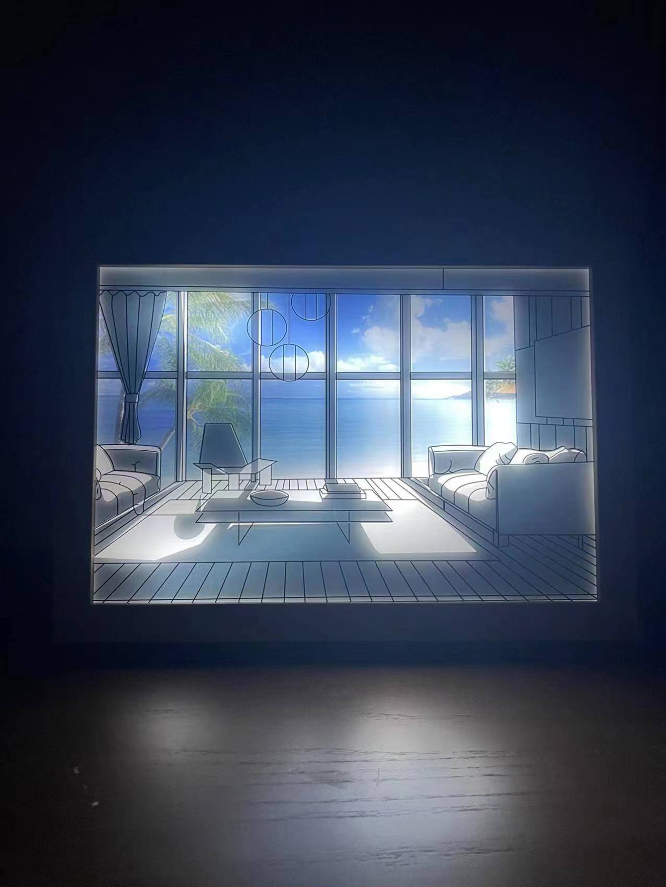 灯光画发光画抖音跨境亚马逊床头LED淳言发光装饰画ins风声控灯光-阿里巴巴