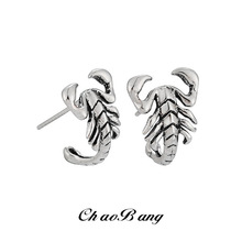 包邮价欧美风热卖潮流蝎子耳钉男士复古时尚个性夸张嘻哈动物饰品