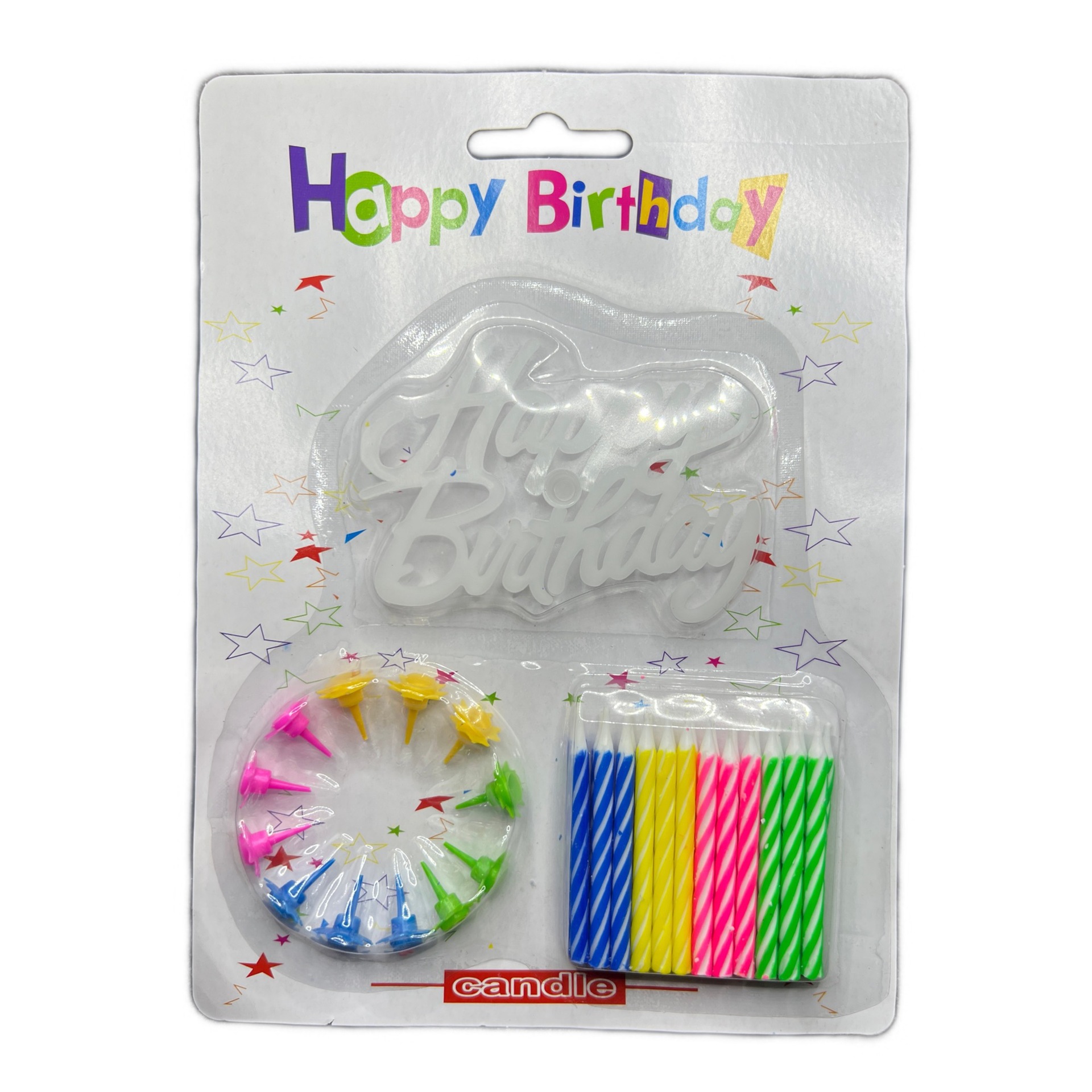 Inglés tarjeta de cumpleaños vela juego de tarjetas con base creativo pastel de cumpleaños vela al por mayor hilo de color