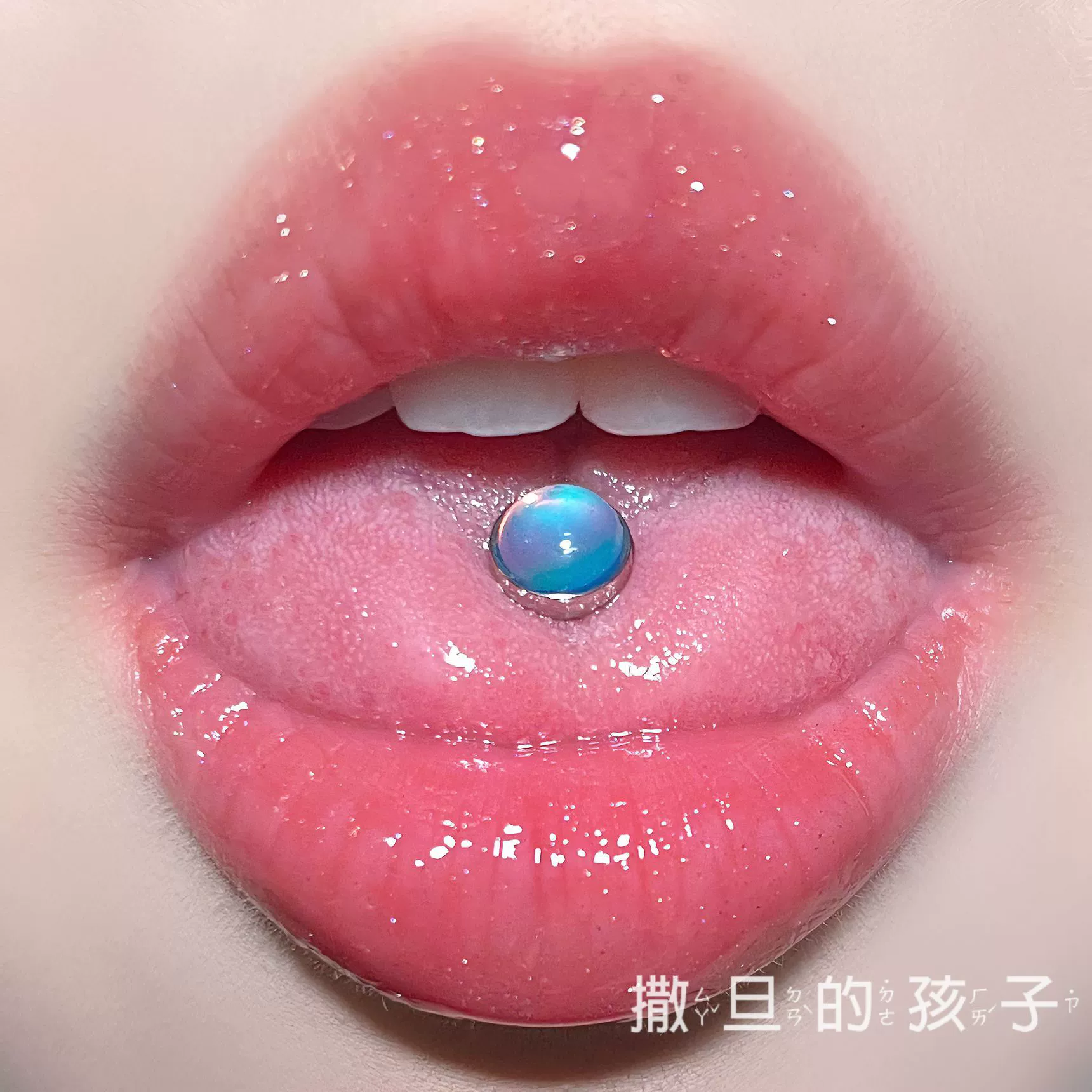 Сережка для языка из нержавеющей стали, стразы на ногте