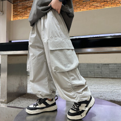 童裝男童休閒褲夏裝2024新款中大童學生高級感拖地褲男孩夏季長褲