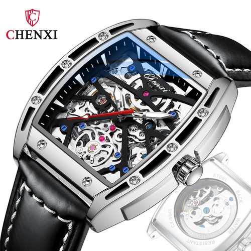 CHENXI/CHENXI mechanical watch men's live barrel-shaped hollow fully automatic mechanical watch Richard's same style men's watch