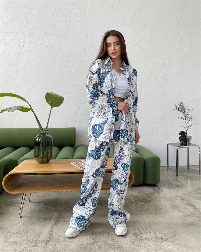 Holiday Women's Vacation Plant Polyester Printing Pants Sets Pants Sets display picture 6