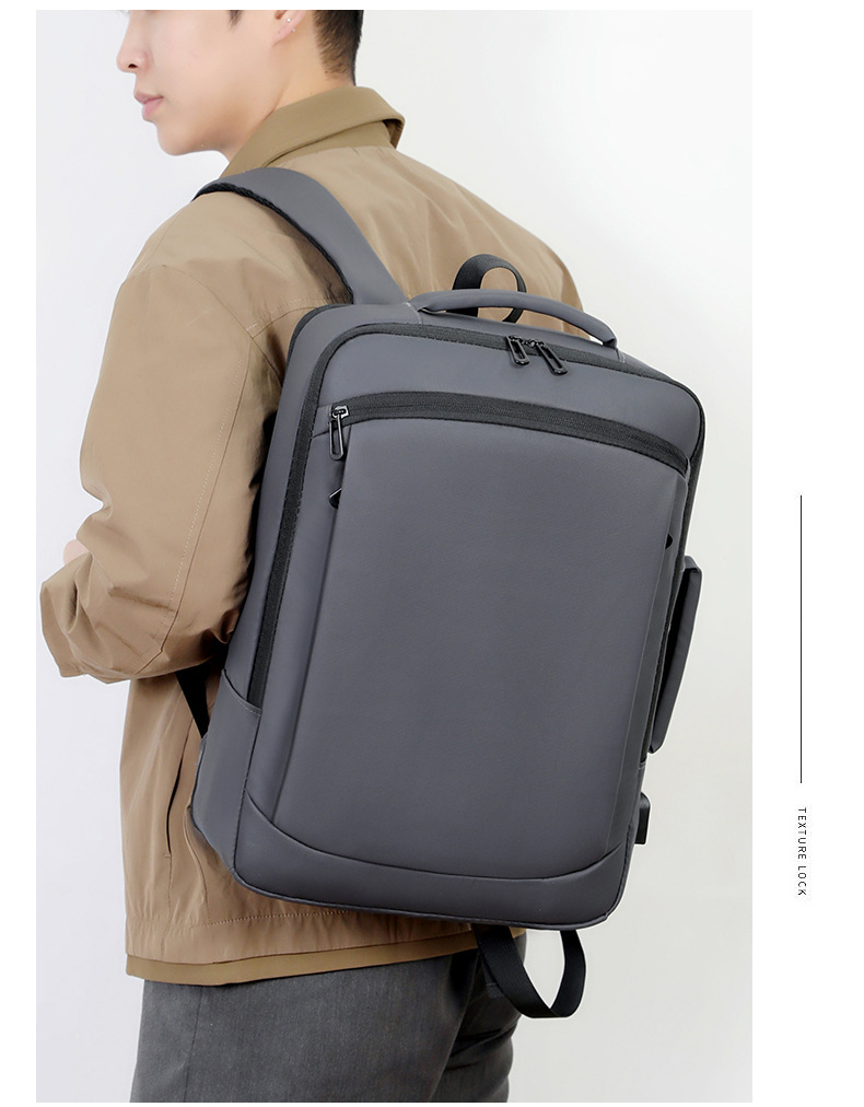 Men's backpack for business, leisure and commuting, multi-functional large-capacity computer backpack with USB leather film undefined