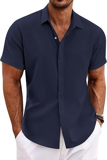 2024欧米クロスボーダーアマゾン新対外貿易男性式シャツ半袖カジュアル系ボタンシャツ男性ビーチ夏|undefined