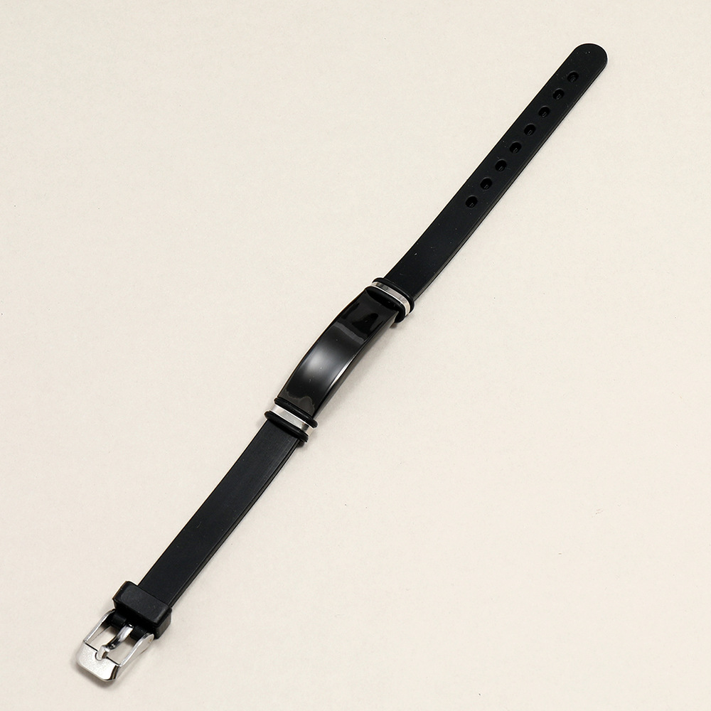 European and American menu0027s light plate stainless steel silicone bracelet wholesale