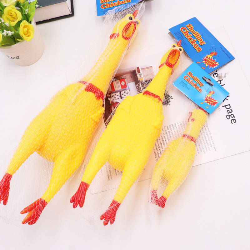 Large and small screaming chicken toy that crows, a small rooster that makes screams and screams, a toy chicken that relieves boredom, a turkey that crows