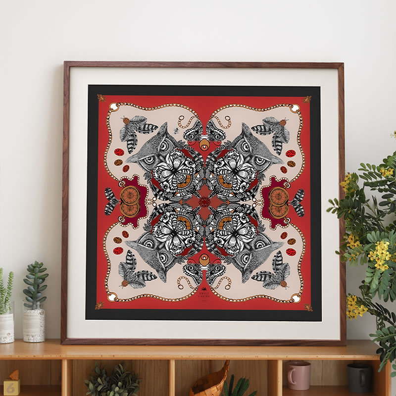 Custom Silk Scarf Framing, Scarf Picture Frame 90*90, Custom Photo Frame 45 Square Scarf, Solid Wood Modern Light Luxury Framing for Wall Hanging