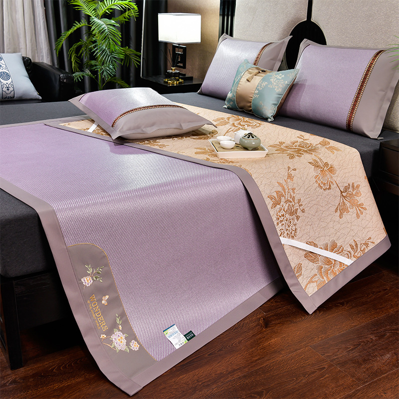 [폭발 추천] 얼음 등나무 매트-수국 꽃-라이트 퍼플