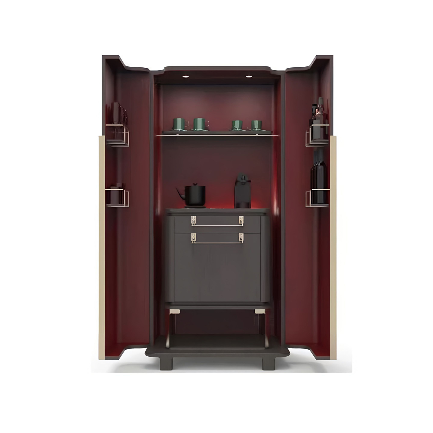 Light Luxury Solid Wood High-End Wine Cabinet for Home, Mansion, Hotel, Living Room, Wall-Mounted Storage Cabinet, Italian Designer Sideboard