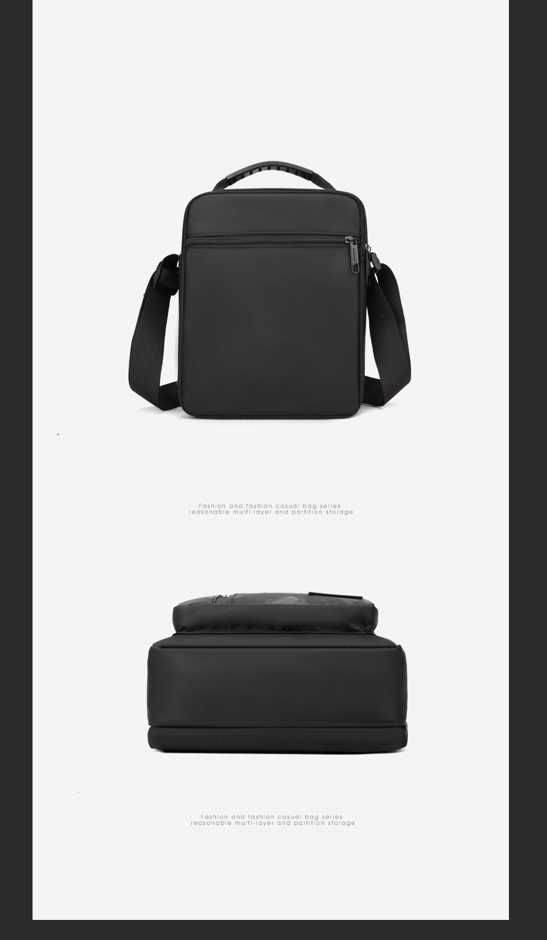 Men's trendy and simple single-shoulder bag, nylon waterproof casual crossbody bag, cash register outdoor travel bag factory direct sales undefined