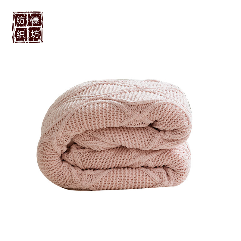 北歐簡約波紋加絨針織蓋毯 絨毯沙發(fā)蓋毯辦公午休 家居配飾