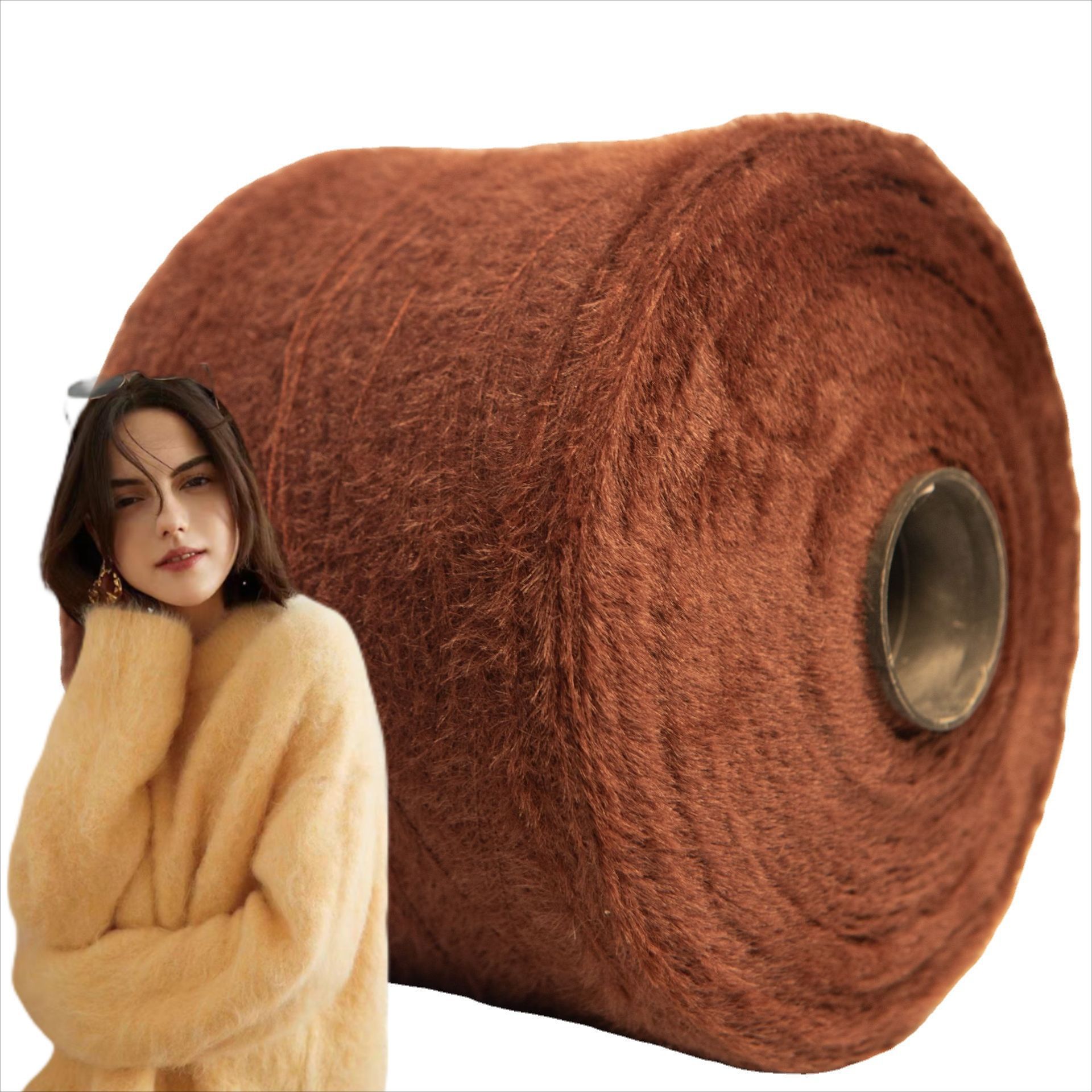 直销2厘米仿貂花式纱特种纱锦纶羽毛纱卷毛帽子秋冬装毛衣围巾