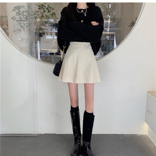 Autumn/Winter New High-Waist Slimming Corduroy Skirt for Women - Trendy Umbrella Skirt Style A-Line Short Skirt