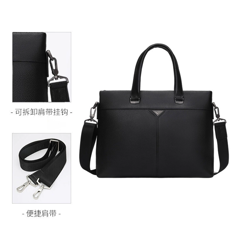 Men's capacious leather waterproof bag, genuine leather