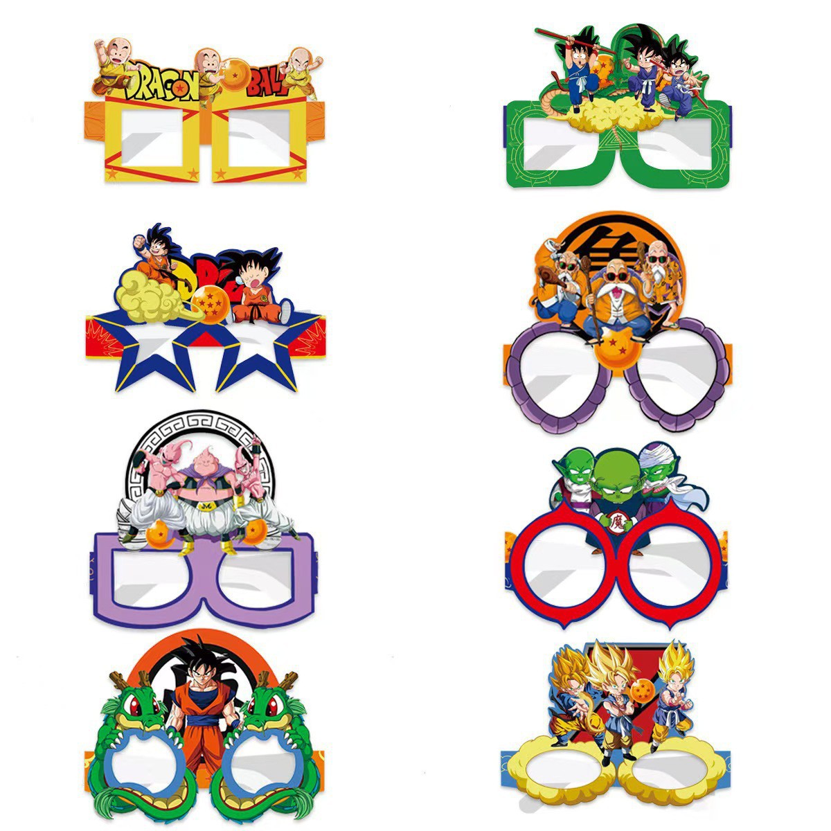 Dragon Ball Party Photo Funny Posing Props Paper Glasses Dragon Ball Children's Theme Birthday Glasses Decoration