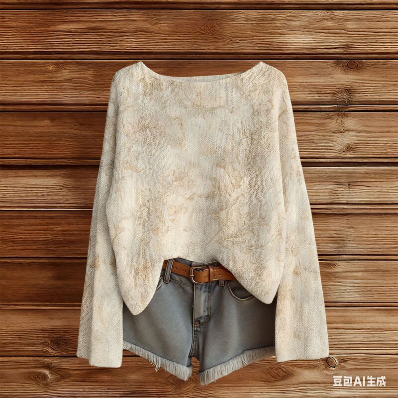 Cross-Border Best-Selling Product: Women's Knitted Round-Neck Sweater with Fashionable Digital Print, Customizable Design Collection 2 Cross-Border Best-Selling Product: Women's Knitted Round-Neck Sweater with Fashionable Digital Print, Customizable Design Collection 2