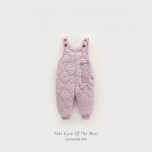 儿童背带棉裤加厚一岁男宝加棉裤子加厚女宝宝罩裤冬季女童背带裤