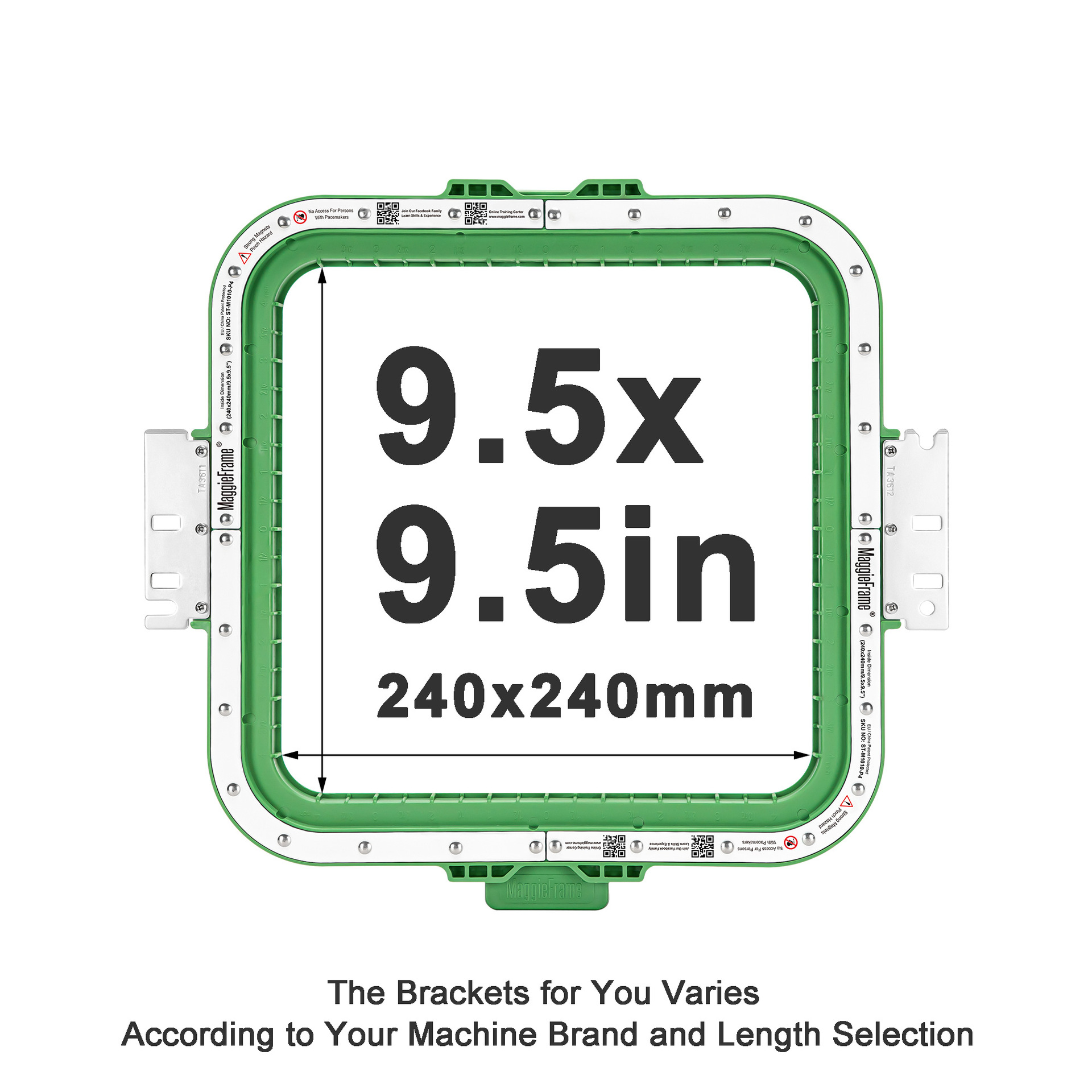 240×240 mm/9.5x9.5inch