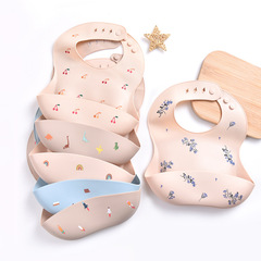 Baby bibs waterproof bibs children's eating silicone super soft rice pockets baby saliva pockets children's anti-dirty artifact
