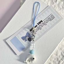 【海豚釉彩陶瓷】串珠手机链挂件咕本链卡册卡扣爱心书包挂链海洋