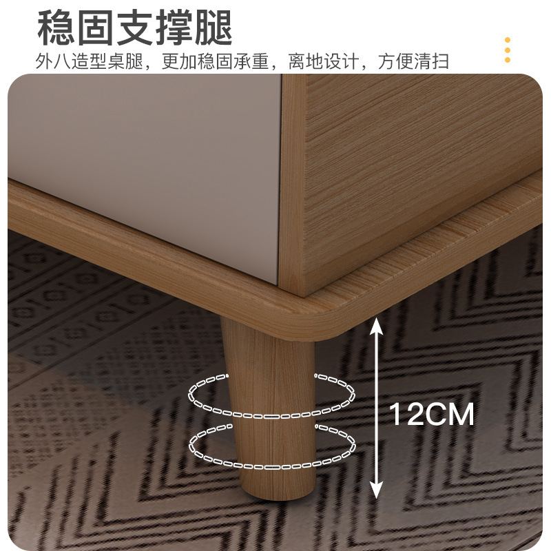 Sala de estar mesa lateral simple moderno nórdico madera maciza pierna mesa de té casa de alquiler pequeño apartamento casa pequeña mesa de té balcón mesa cuadrada