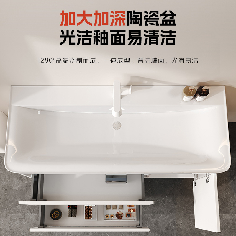 Gabinete de baño de acero inoxidable grueso para profundizar en una bañera de mar de doble capa cajón gabinete de baño principal lámpara de inducción