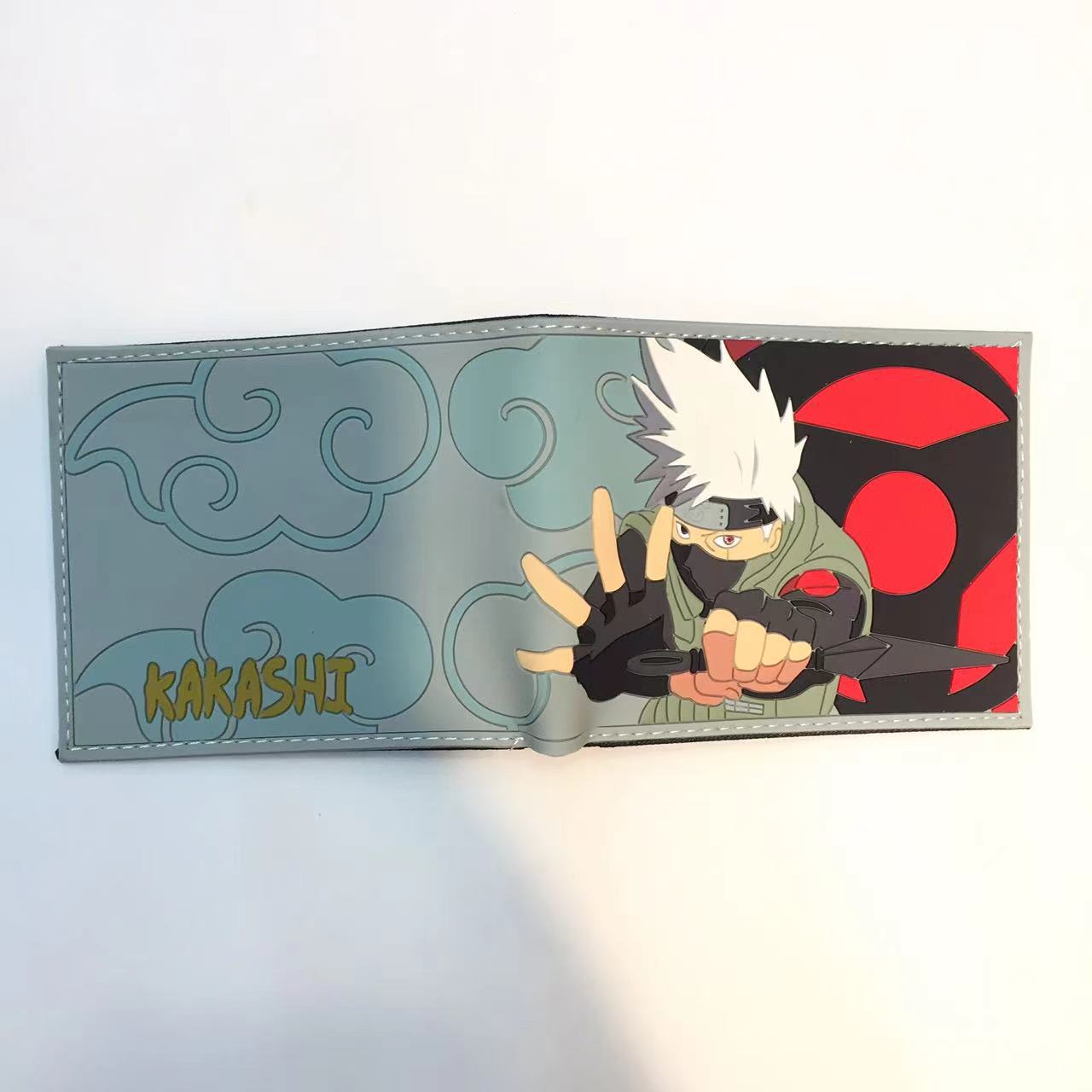 Naruto periferia billetera, Naruto Sasuke, cuatro generaciones de billetera roja, billetera corta, monedero de cambio de piel PU.