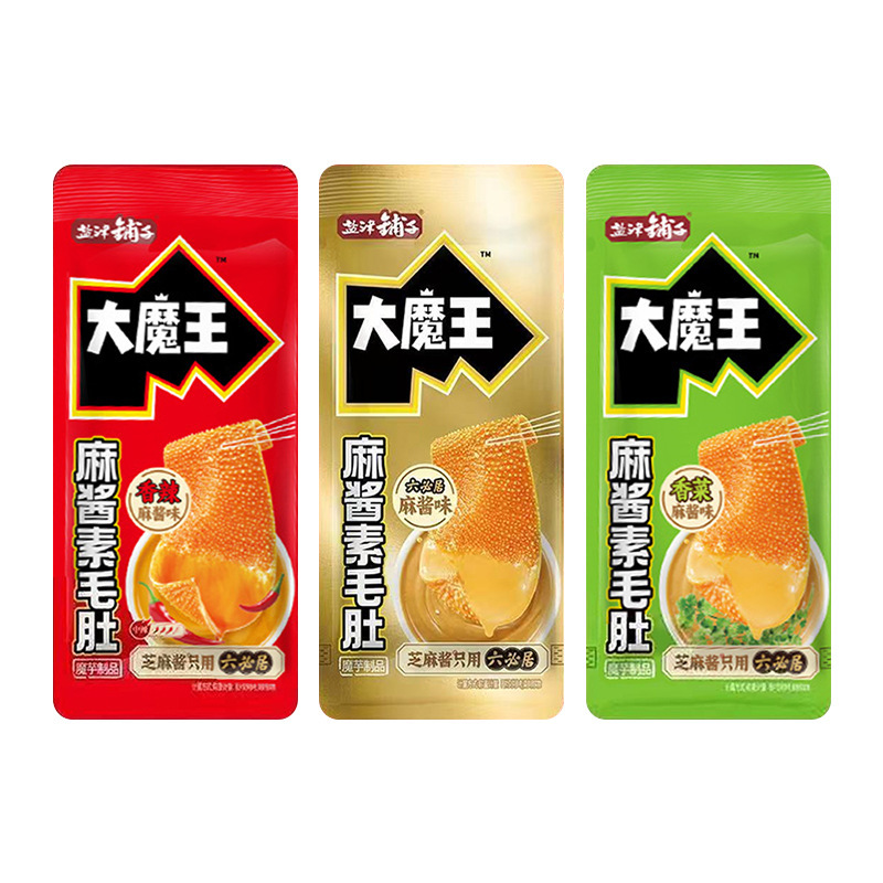 盐津铺子大魔王六必居麻酱18g素毛肚小包装魔芋爽解馋小零食散装|undefined