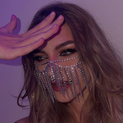 歐美水鑽流蘇面具假面半臉化妝舞會萬聖節眼罩面具臉部裝飾mask