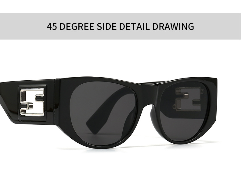Cross-border foreign trade new modern retro generous frame metal accessories sunglasses INS wind street photography sunglasses 9217_voghion.com