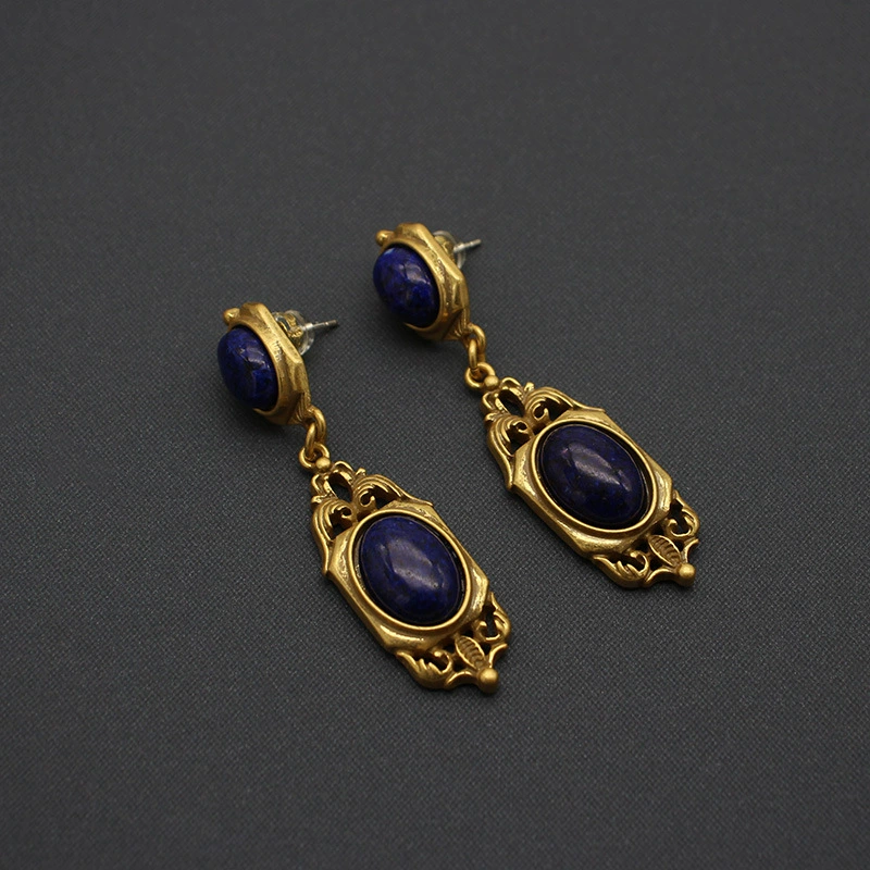  organic earrings, copper blue classic silver needle, european style, silver 925 sample, 24 carat, french style