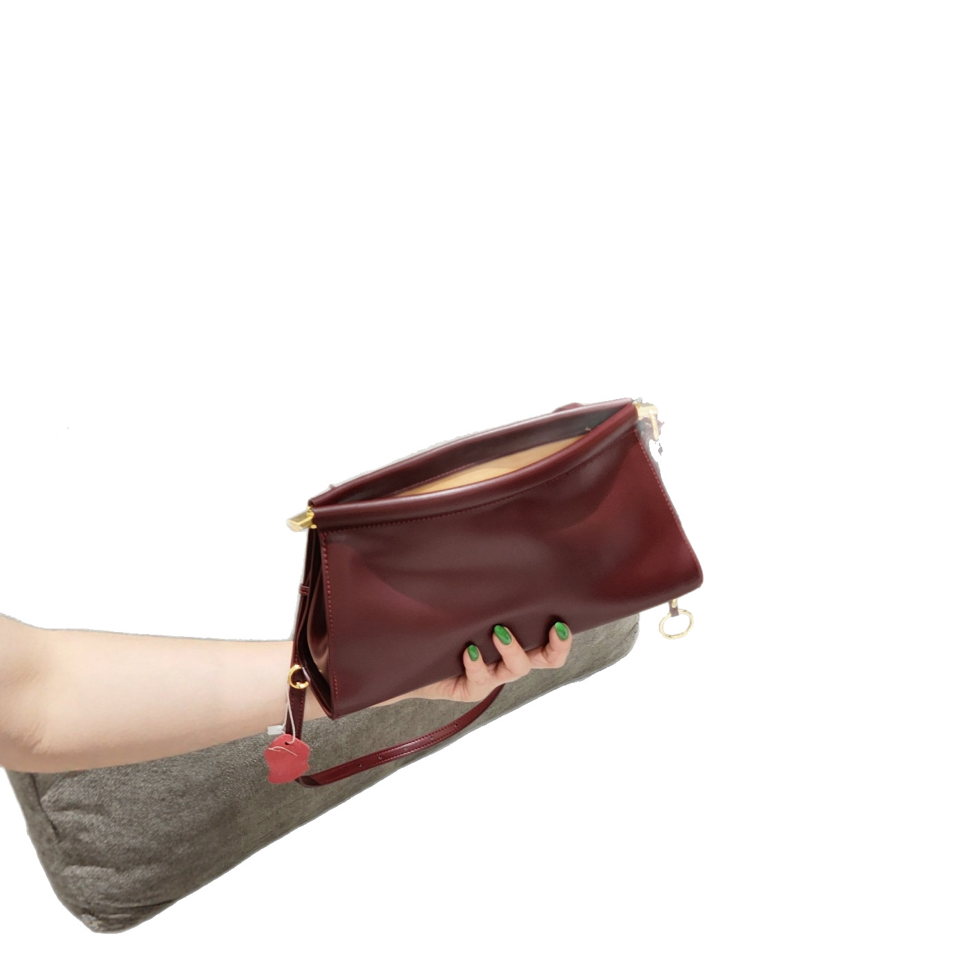 跨境新款法式牛皮夹子女包高级感时尚百搭弧形单肩腋下通勤斜跨包 - Thumbnail 5