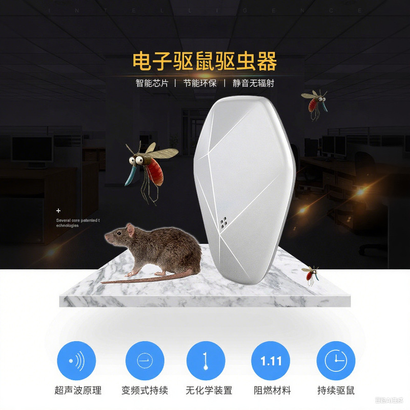 新款超声波驱蚊器驱鼠器环保无毒家用卧室酒店仓库蟑螂电子驱虫器|undefined