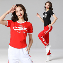 New Square Dance Set Casual Running Clothing for Women Spring and Summer Dancing Fitness Top Two-Piece Set