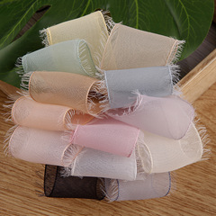 Double-sided tassel snow chiffon ribbon | Floral gift box & baking bow | DIY hair accessories, clothing, shoe flowers, and hat accents | Decorative woven ribbon