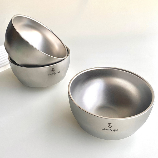 Double-layer school soup bowl stainless steel