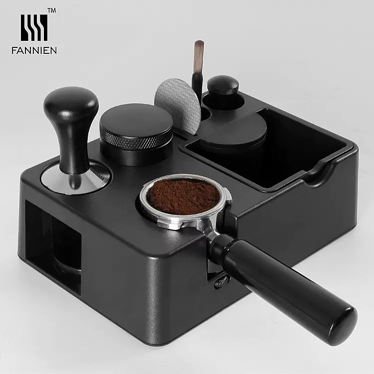 咖啡压粉器布粉器底座带渣盒多功能手柄支架 咖啡器具收纳盒套装