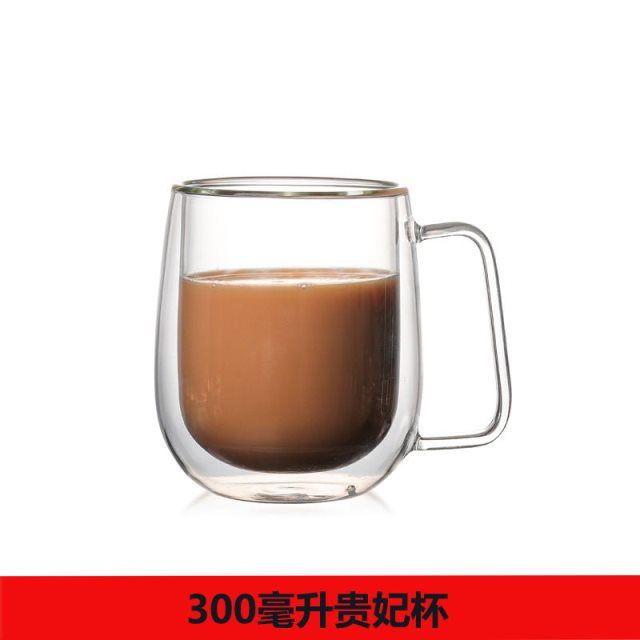 Vaso de vidrio de borosilicato doble – taza térmica con asa para café, leche o té
