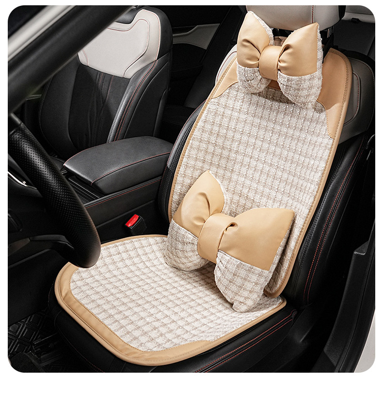 Car Seat Cushion, Suitable for All Seasons, Small Fragrance Style, Comfortable Car Seat Cover, Light Luxury, High-End Feel, Car Decoration Seat Cover