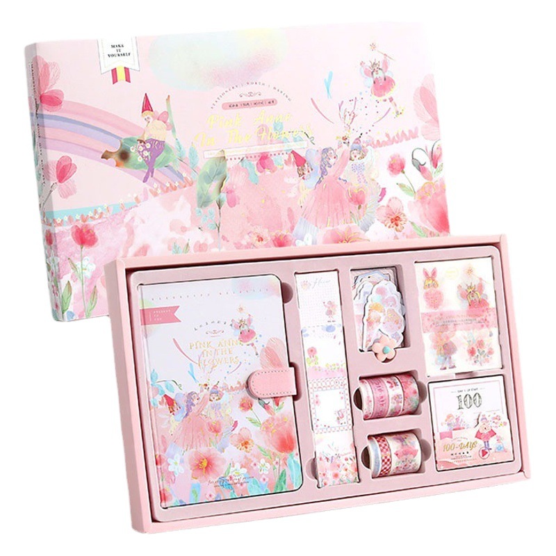 Cuento de hadas serie chica corazón mano libro caja de regalo traje lindo ins estilo estudiante cuaderno mano libro caja de regalo