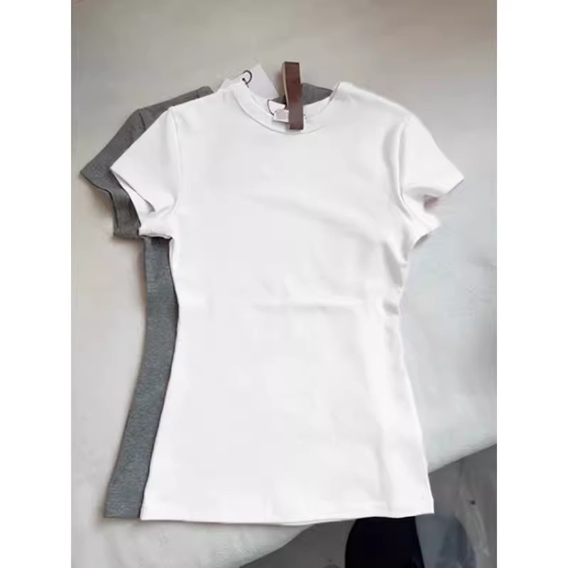 ミントグリーンショルダー半袖Tシャツ女性用2025新しいラウンドネックスリム夏ドーパミン着用ホットガールBMトップ|undefined