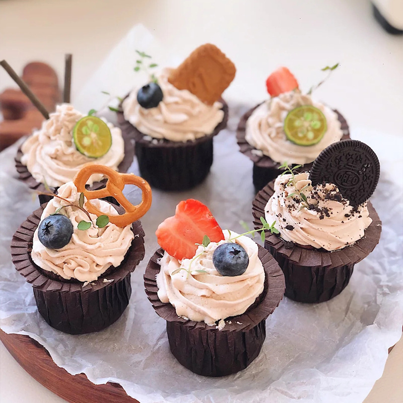 礼帽纸杯耐高温蛋糕纸杯马芬纸杯子耐烤烘焙甜品台纯色蛋糕纸托