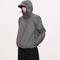 户外冰丝防晒衣男女夏季潮牌宽松轻薄连帽外套防紫外线情侣防晒服
